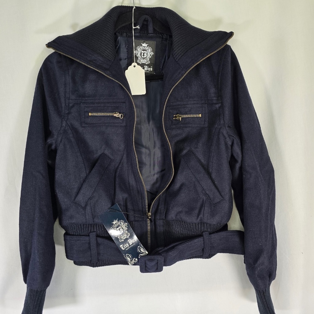 Navy Colored Bomber Style Jacket - Picture 1 of 2